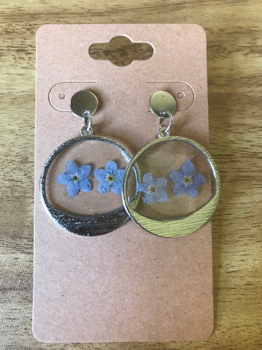 Forget-me-not earrings, circular