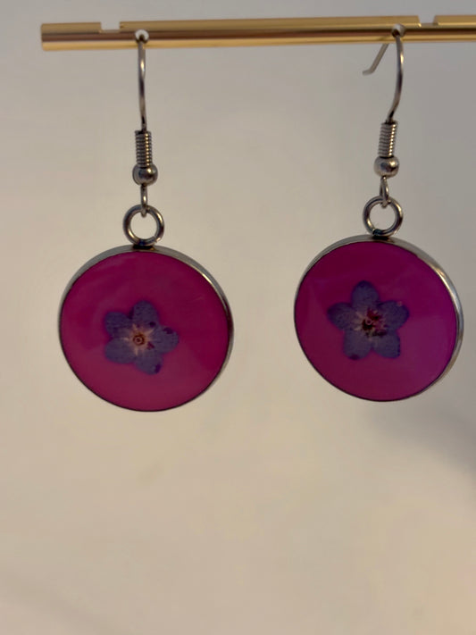 Forget-me-not dangling earrings (1 flower)